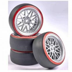 CARSON 1:10 Wheel Set Drift (4) Silver/red