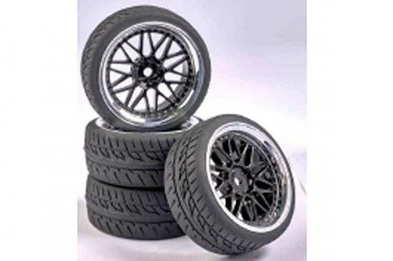 CARSON 1:10 Wheel Set Y-Design1 (4) Bl./ch 1 CARSON 1:10 Wheel Set Y-Design1 (4) Bl./ch